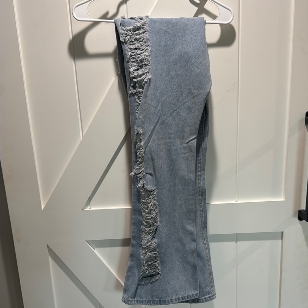 SHEIN Light Blue Boot Cut Jeans